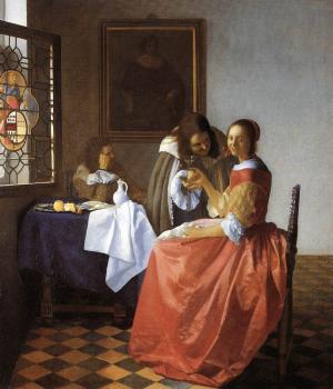 Jan Vermeer : A Lady and Two Gentlemen